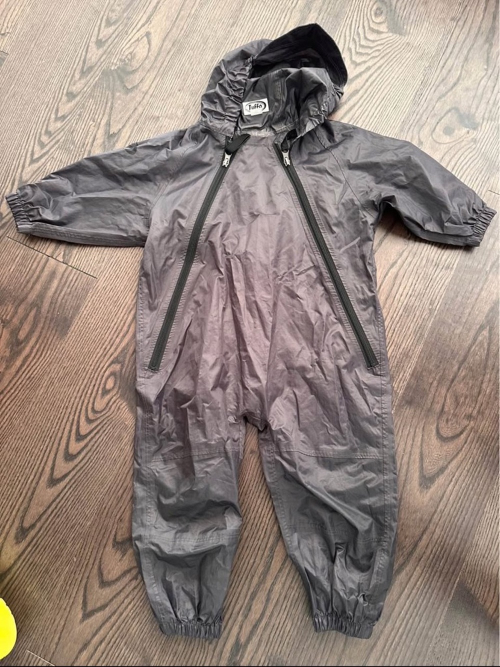 Grey Toddler Rain Suit with Double Zippers - 3T